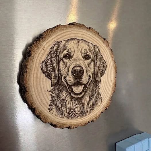 Madera grabada con tus recuerdos - con imán para la heladera